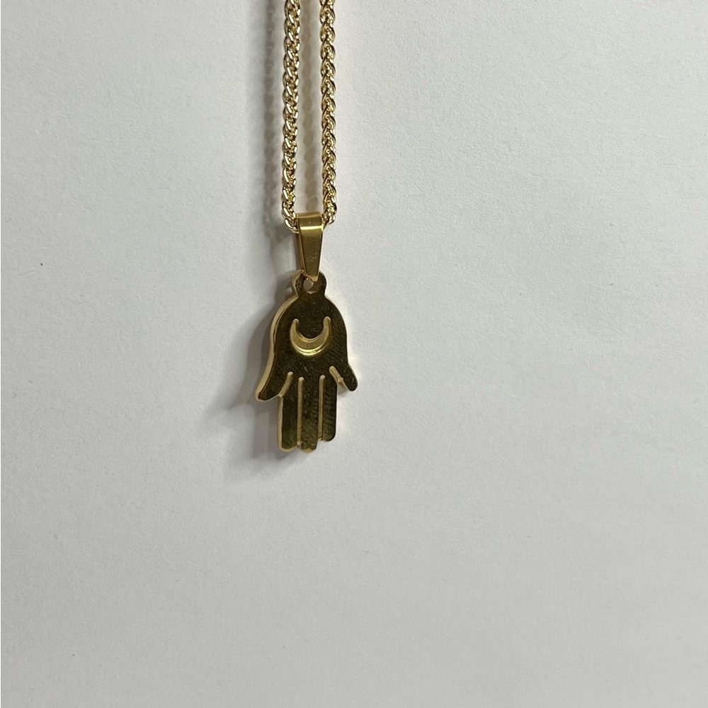 14k gold filled thin rope necklace + pendant - Picture 3 of 4